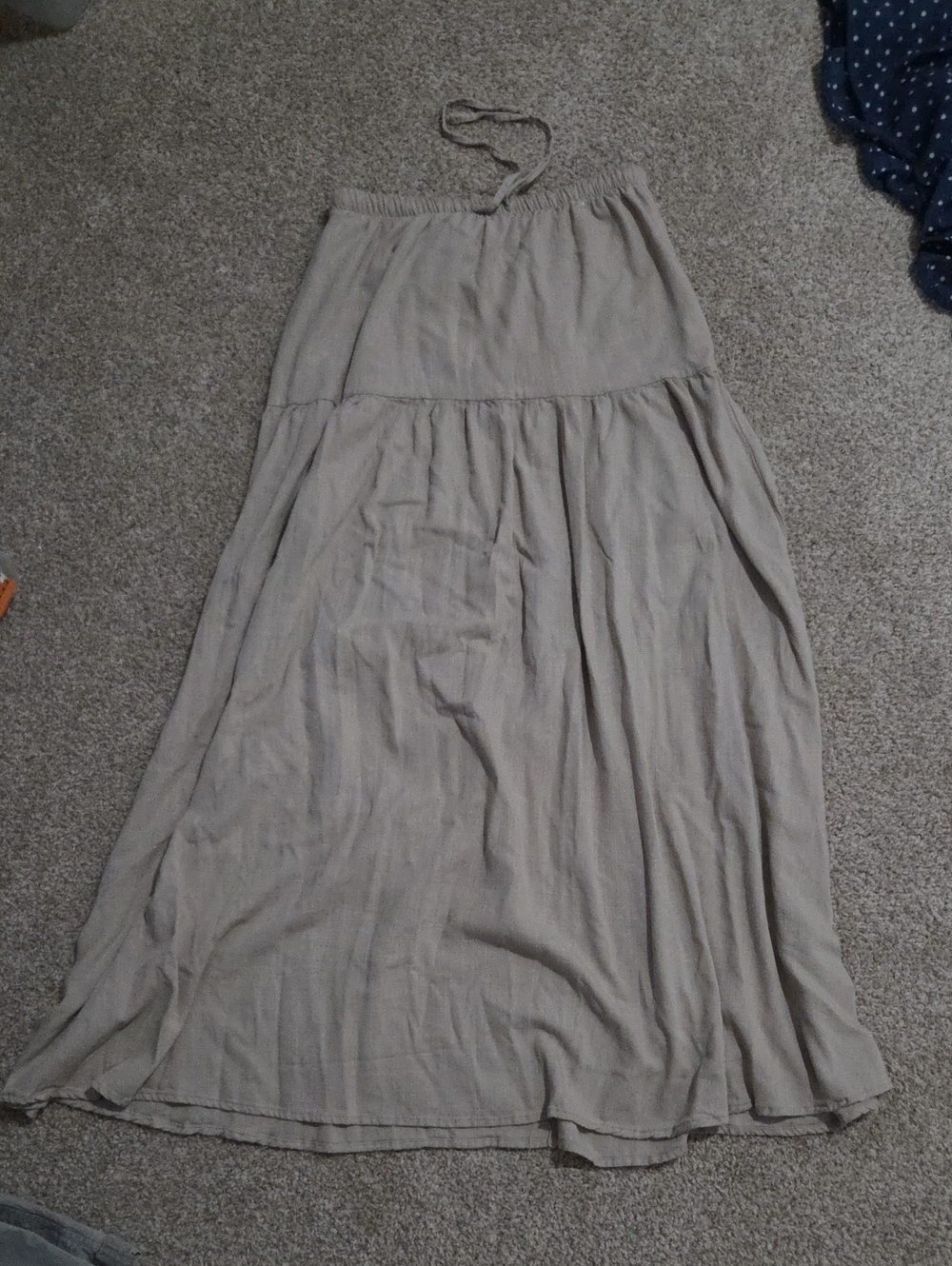 Tiered Maxi Skirt in Light Taupe